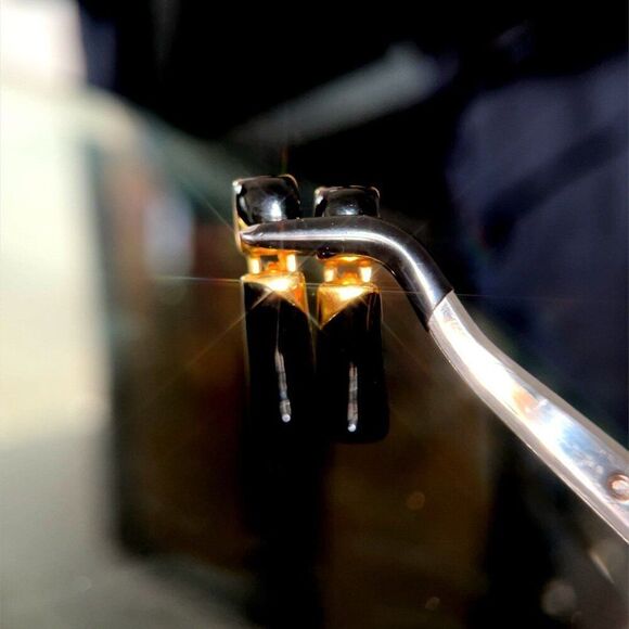 Black Drop Earrings - Picture 4 of 5